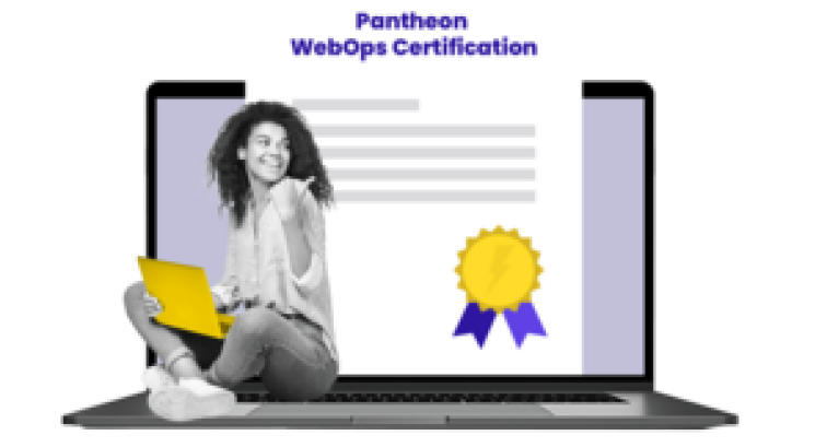 WebOps Certified badge on the computer screen